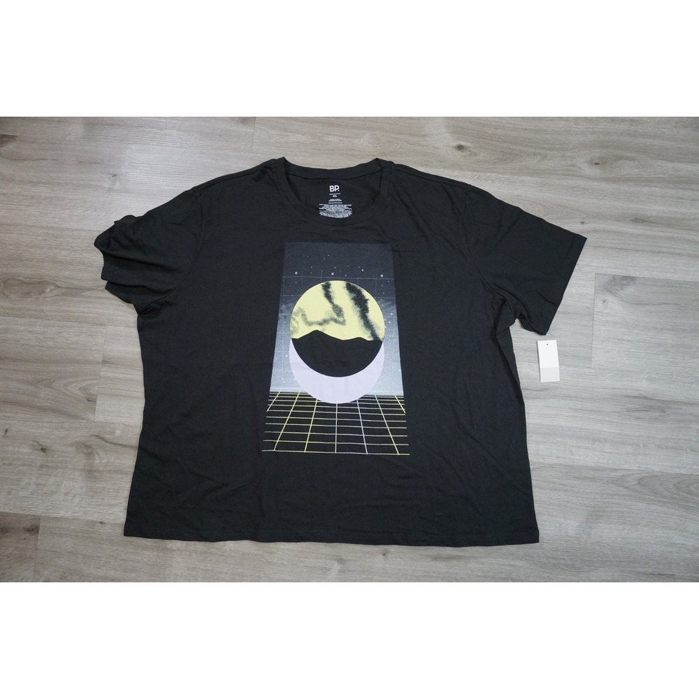 New BP. Tron Eclipse Graphic T-Shirt Size 4X Black Short Sleeve Crew 100% Cotton